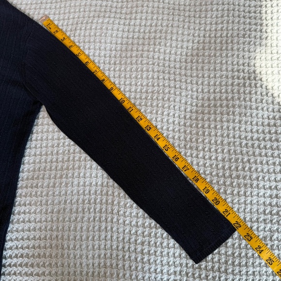 Vintage Talbots Cable Knit Cardigan Sweater Womens Medium Navy 90s Minimalist - Picture 6 of 7